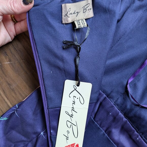 NWT--Lindy Bop Space Cats Halter Dress - Picture 5 of 8